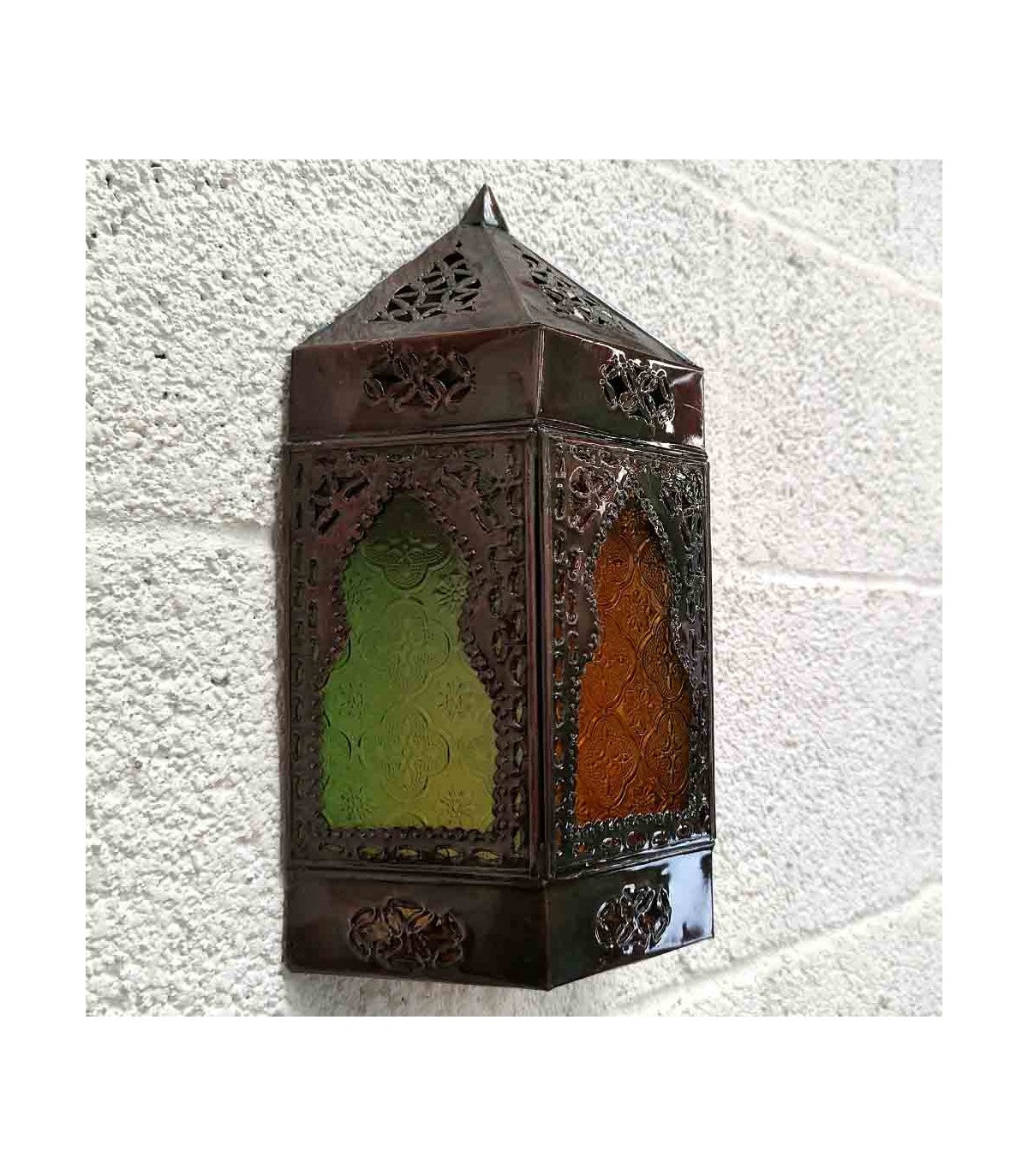 Aplique Interior Pared Cristal y Metal - Decoración Árabe Andalusí - Modelo Al Bab