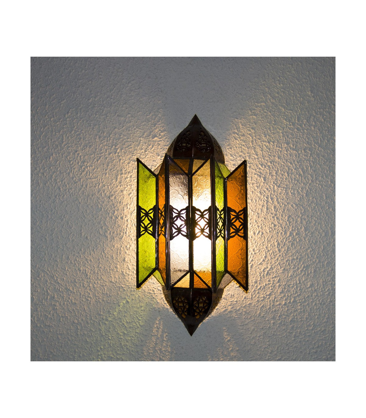 Aplique Pared Cristal Arabe - Decoración Marroquí - Multicolor - Modelo Kasbah