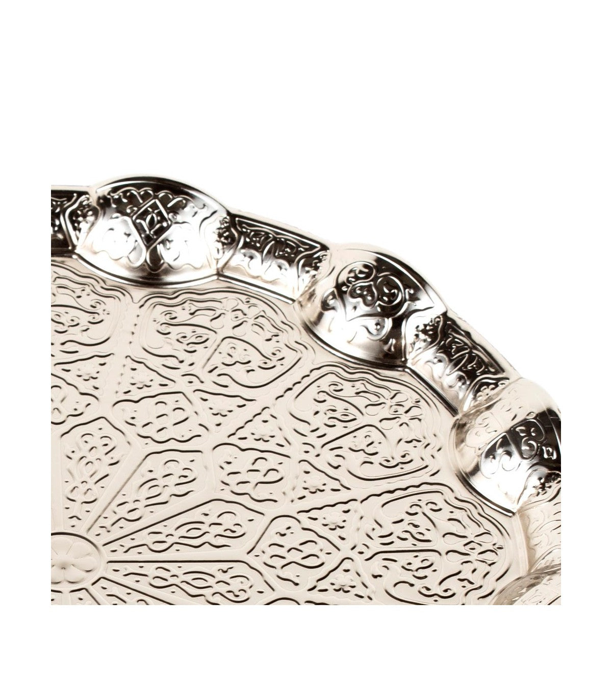 Bandeja de Té Grabada Ondulada 35 cm - Calidad Deluxe - Modelo Estambul