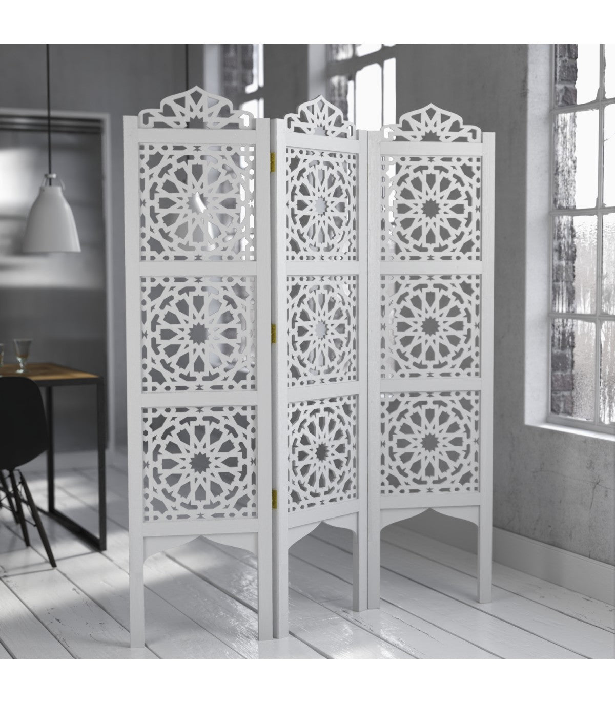 Moorish Lattice Room Divider Screen - 100% Wood - Alhambra Model