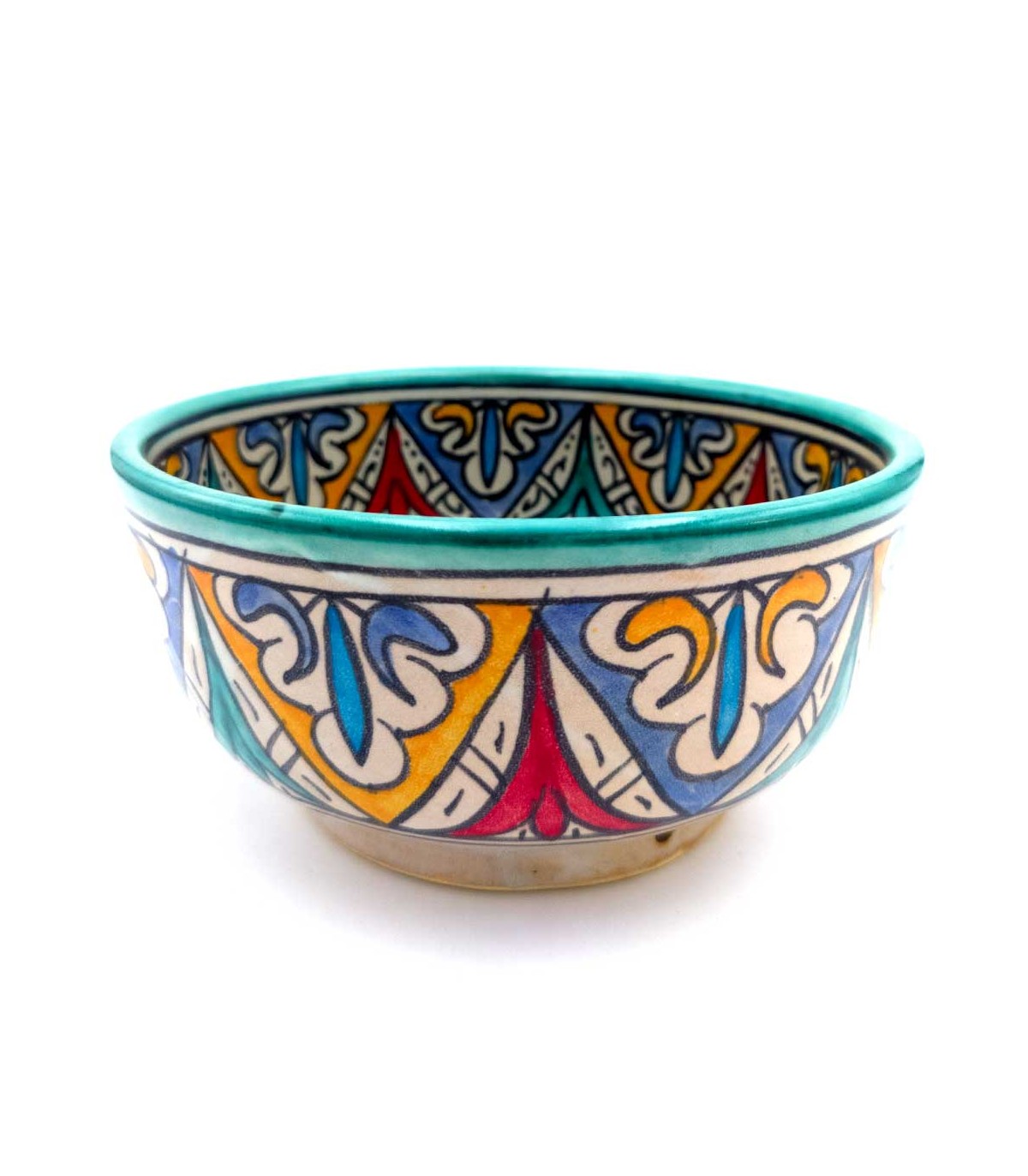 Bol o Cuenco Marroquí - Ensaladera - Ceramica Fez - Pintada a Mano - Multicolor