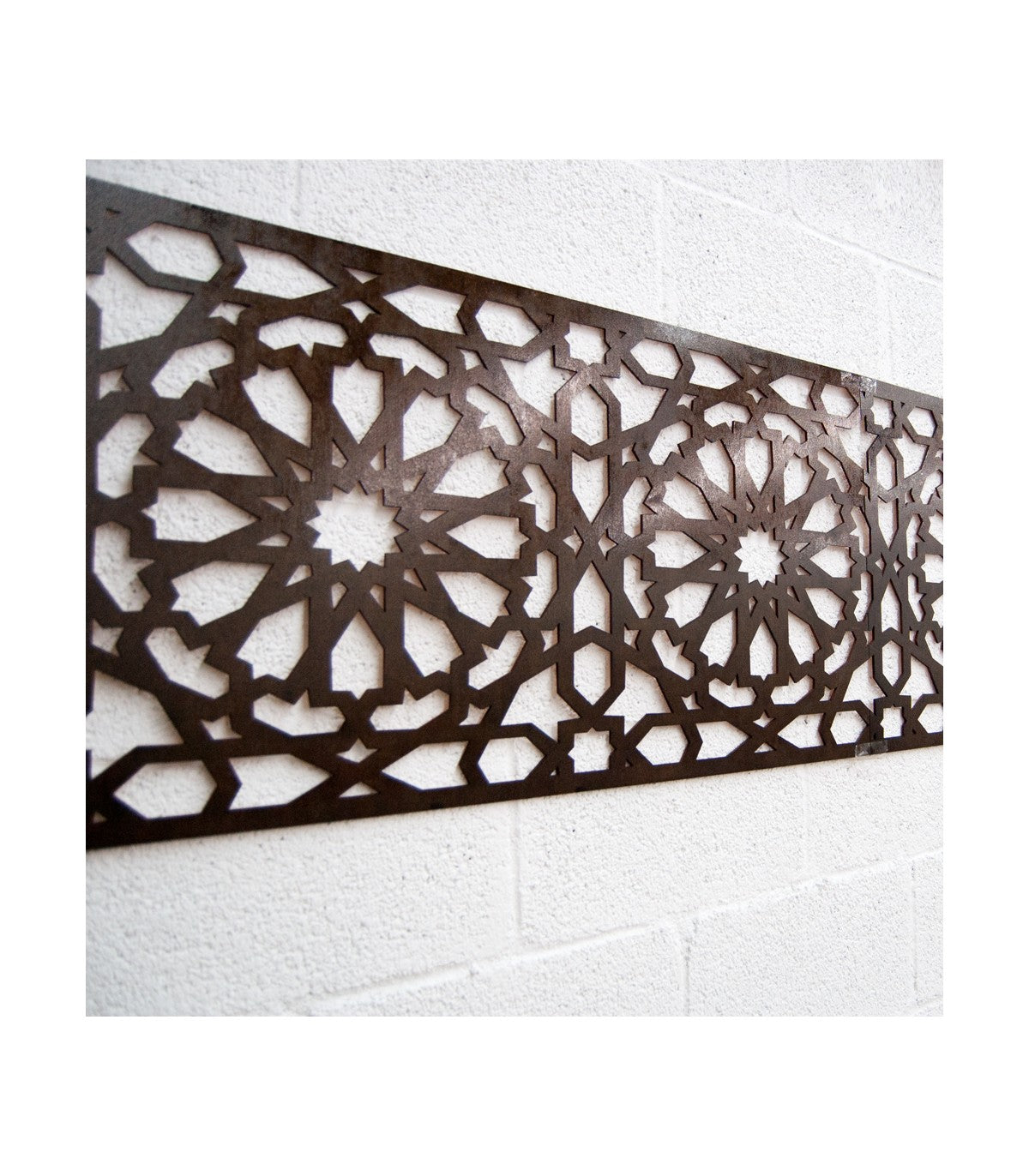 Celosía de Madera con Cenefa Alhambra - 250 x 50 cm - 5 mm