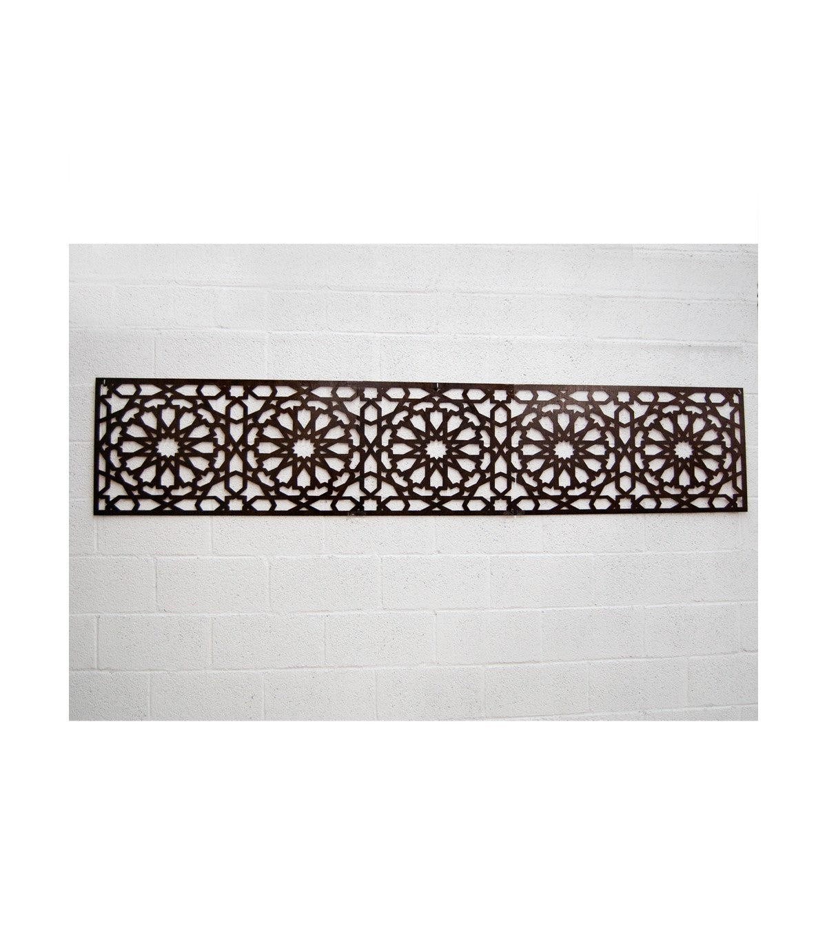 Celosía de Madera con Cenefa Alhambra - 250 x 50 cm - 5 mm