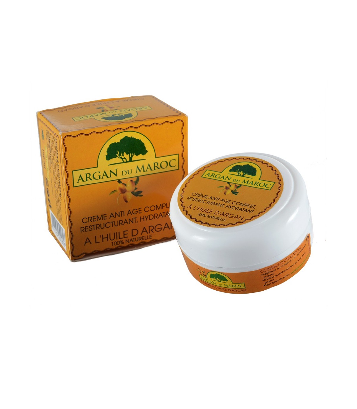 Crema Aceite De Argán - ARGAN DU MAROC - 100% Natural - Anti Edad - Hidratante - 100 ml