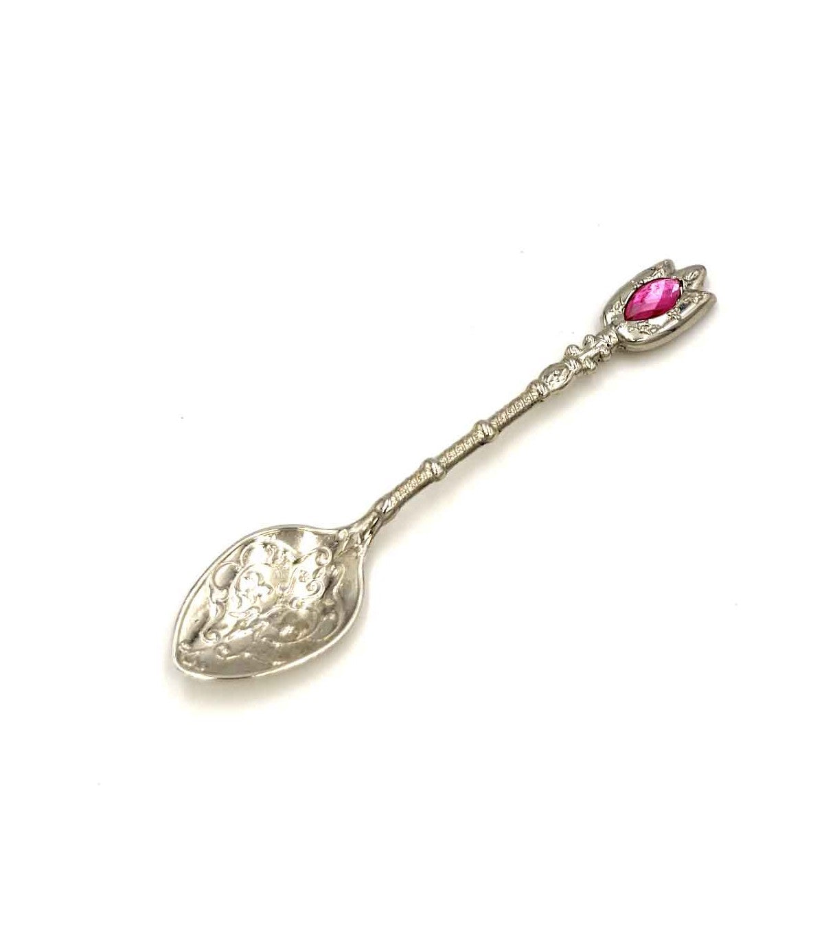 Cuchara Metal - Niquelada - Resina Decorativa Color - Modelo Fidda