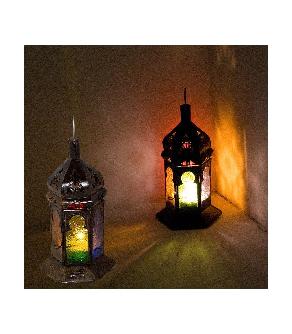 Farol o farolillo velas - Hexagonal - Multicolor - Modelo Arkan