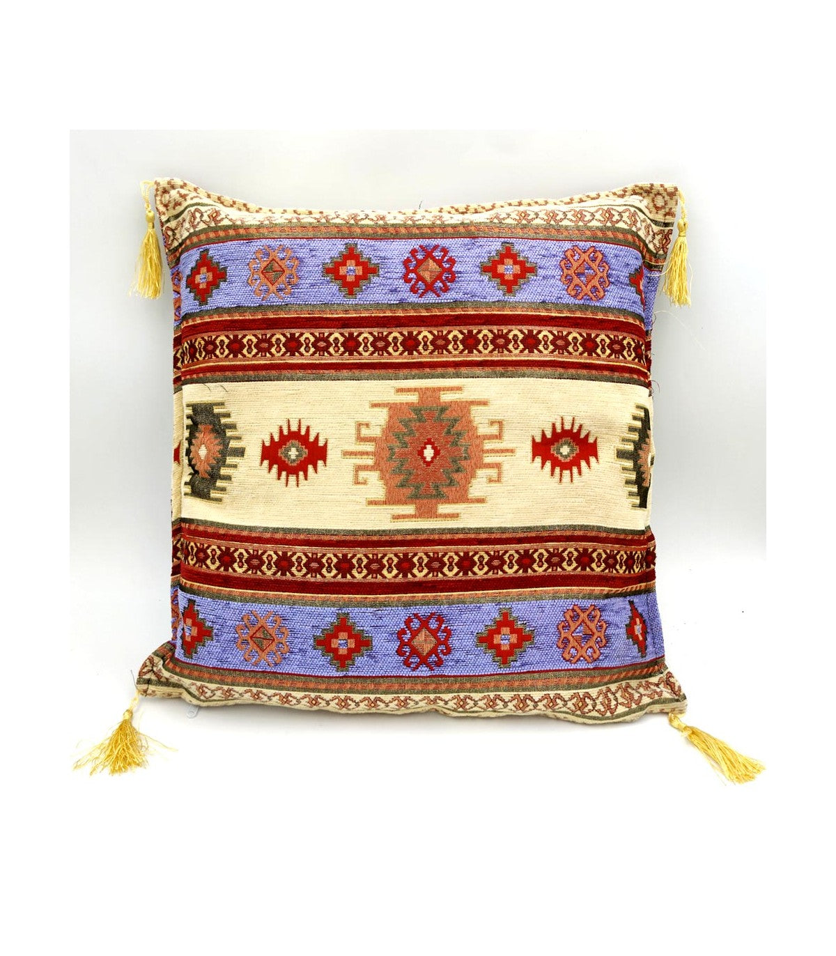Funda Cojin Almohada Turquía - Decoración del Hogar Árabe - Bohemio con Flecos - Modelo Badawi
