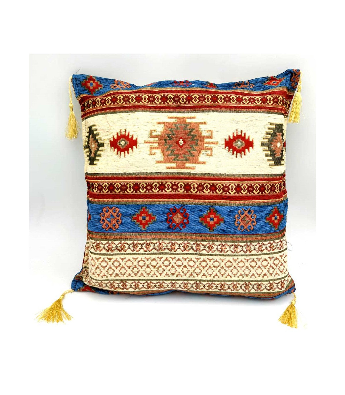 Funda Cojin Almohada Turquía - Decoración del Hogar Árabe - Bohemio con Flecos - Modelo Badawi