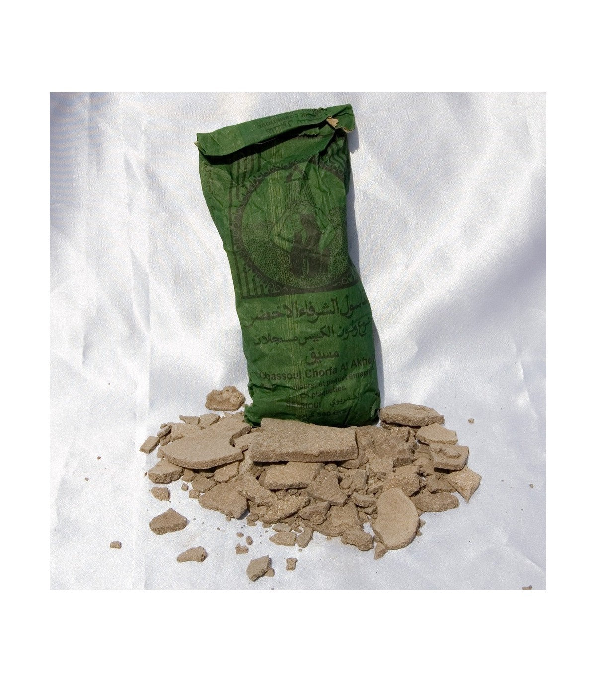 Gasul - Ghassoul Chorfa Al Akhadar - Jabón Natural - Cuerpo y Cabello - Arcilla - Piedra Mora - Ghassoul 500 gr