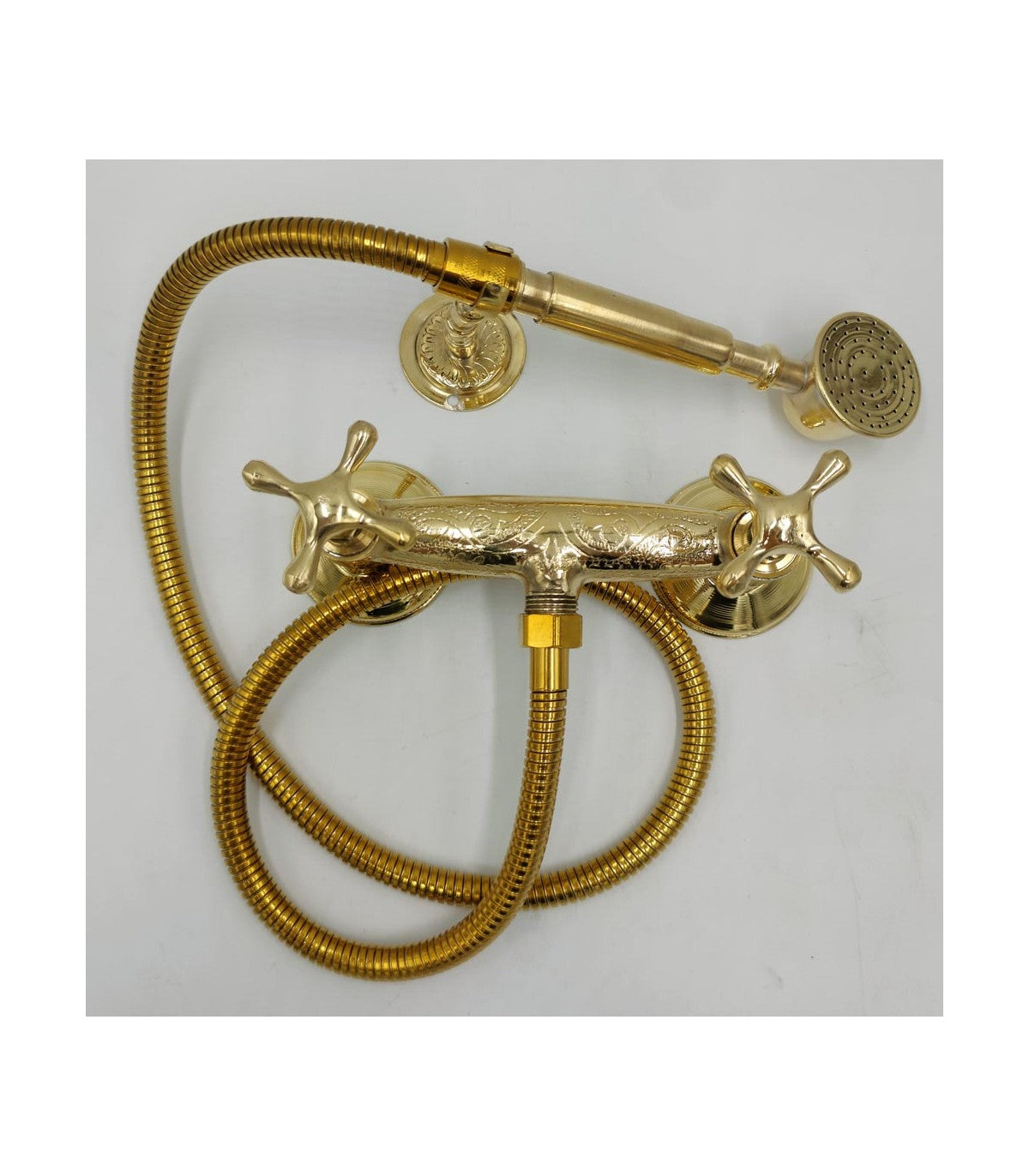 Grifo Marroquí Ducha Latón Dorado Decorado Artesanía de Marruecos Modelo Marrakech