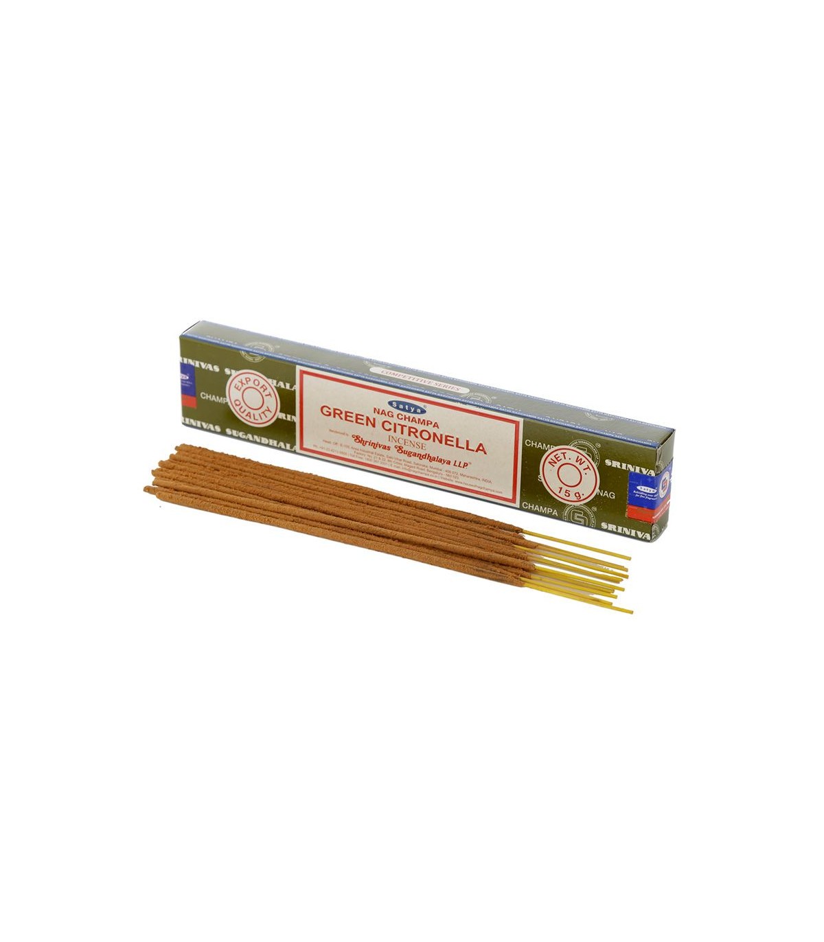 Incienso Varillas Citronela Verde - Green Citronella - Nag Champa - Satya - 15gr