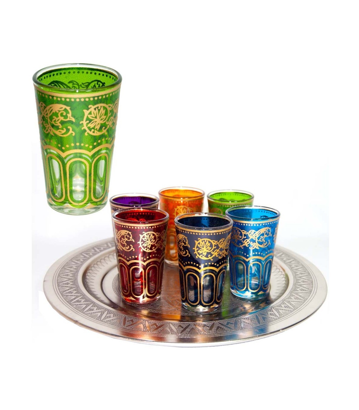 Juego 6 Vasos Arabes - Mano de Fátima - Modelo FATH