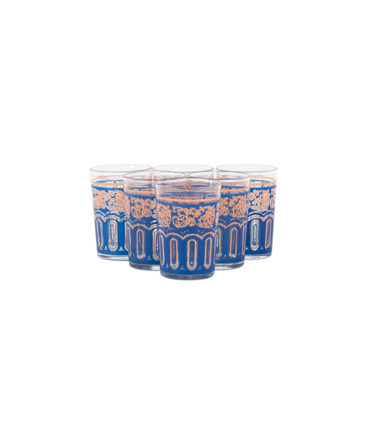 Juego 6 Vasos Te Grande Árabes - Té Moruno Marroqui - Especial Té - Modelo FATH