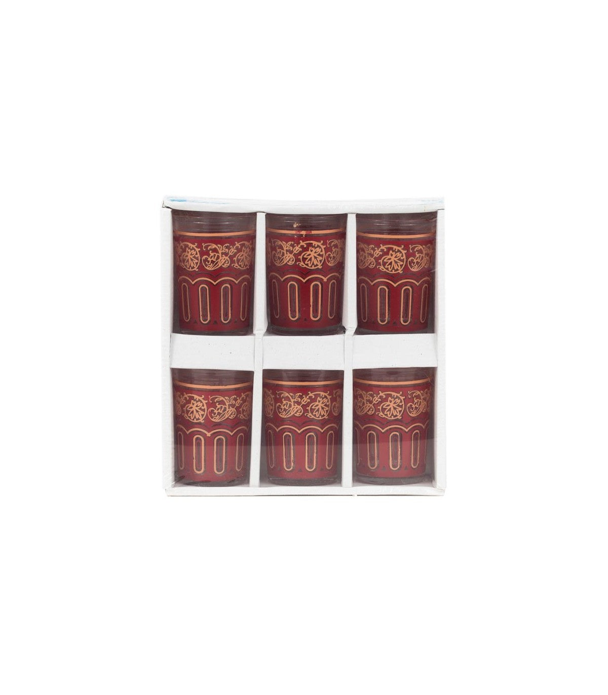 Juego 6 Vasos Te Grande Árabes - Té Moruno Marroqui - Especial Té - Modelo FATH