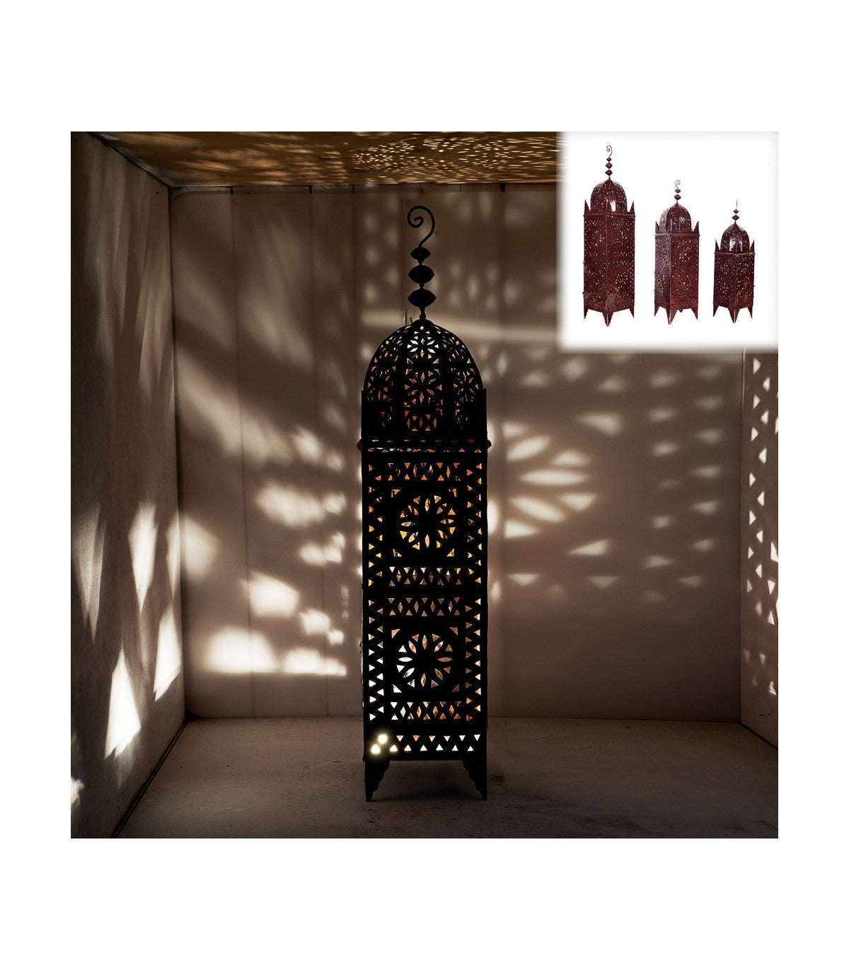 Lámpara de Pie Alargada Estrecha - Artesanía Marroquí - Decoración Árabe Andalusí - Modelo Minara