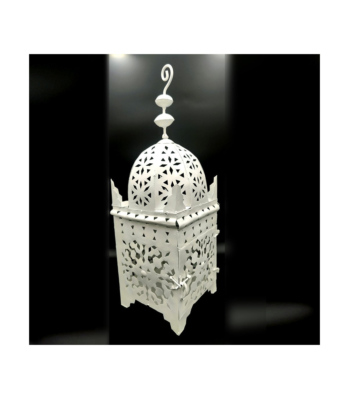 Lámpara de Pie Árabe Artesania Marroqui Exterior o interior Blanca Decoración Andalusi Modelo Hadid Abiad