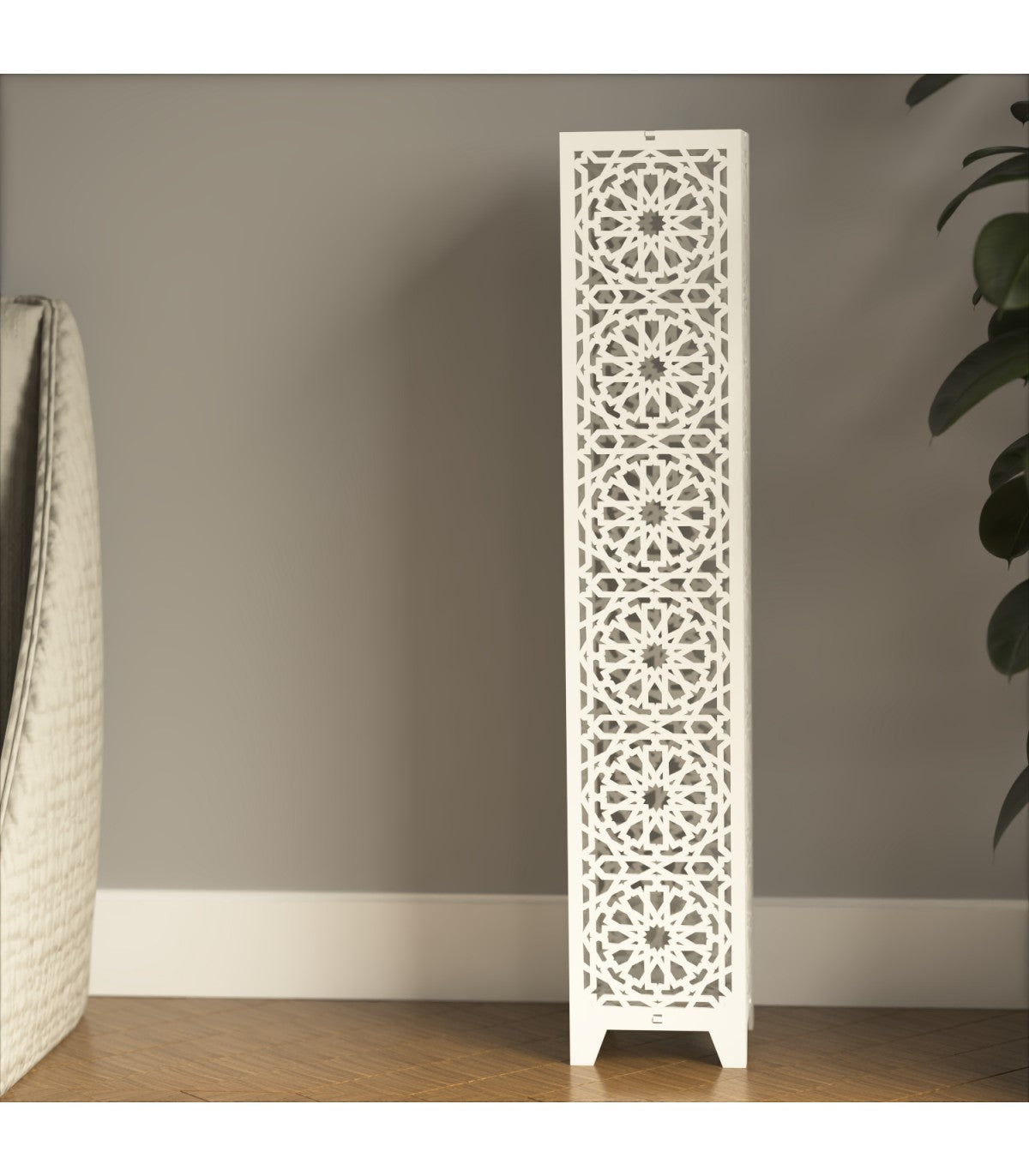 Lampara de Pie de Suelo Madera Iluminación Andalusí Modelo Minara Alhambra