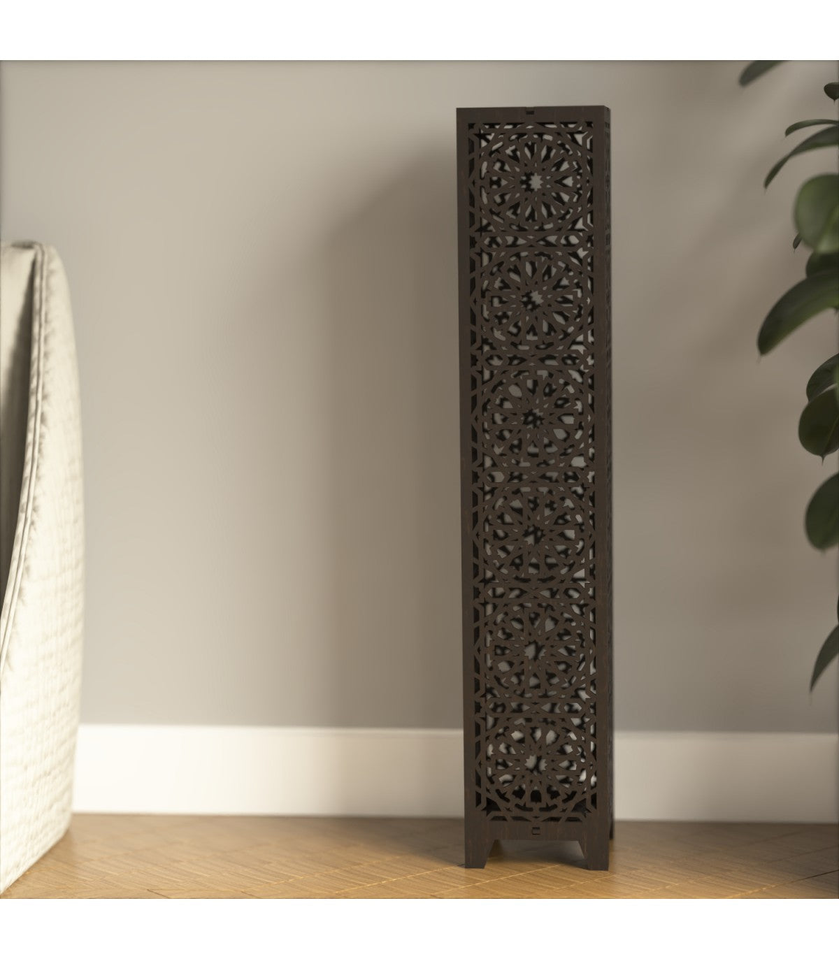 Lampara de Pie de Suelo Madera Iluminación Andalusí Modelo Minara Alhambra