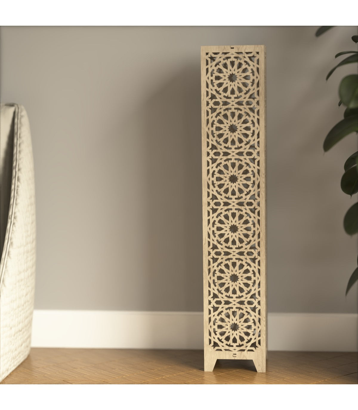 Lampara de Pie de Suelo Madera Iluminación Andalusí Modelo Minara Alhambra
