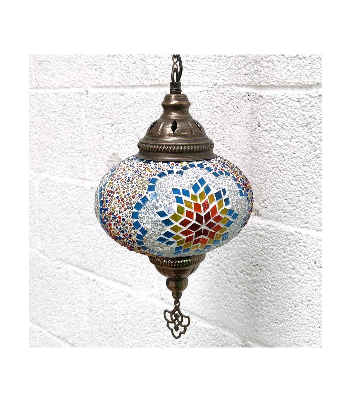 Lámpara Interior Turca Cristal Metal Techo Mosaico Colgante Decoración Otomana Modelo Yildiz