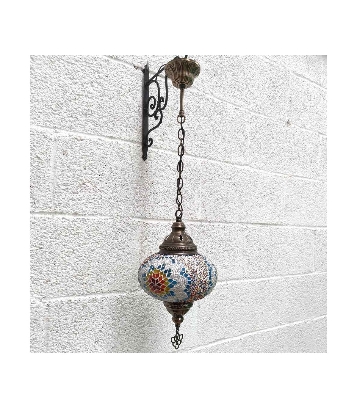 Lámpara Interior Turca Cristal Metal Techo Mosaico Colgante Decoración Otomana Modelo Yildiz