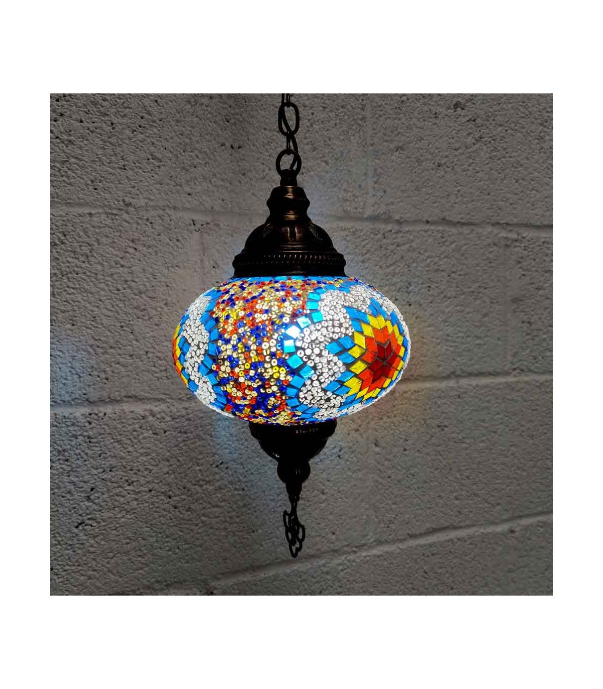 Lámpara Interior Turca Cristal Metal Techo Mosaico Colgante Decoración Otomana Modelo Yildiz
