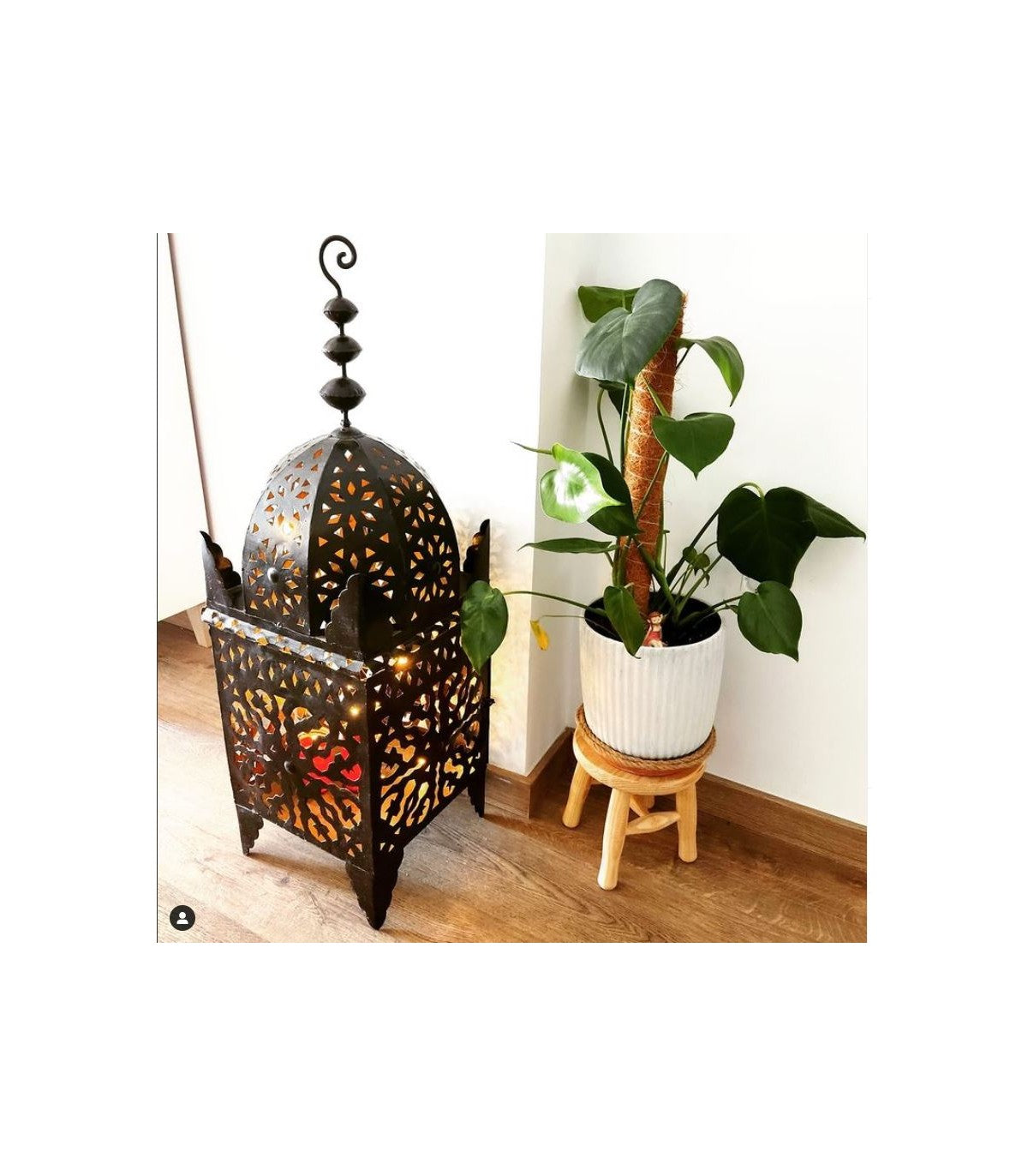 Lámpara Marroquí de Metal Calada - Decoración Árabe Andalusí - Modelo Hadid