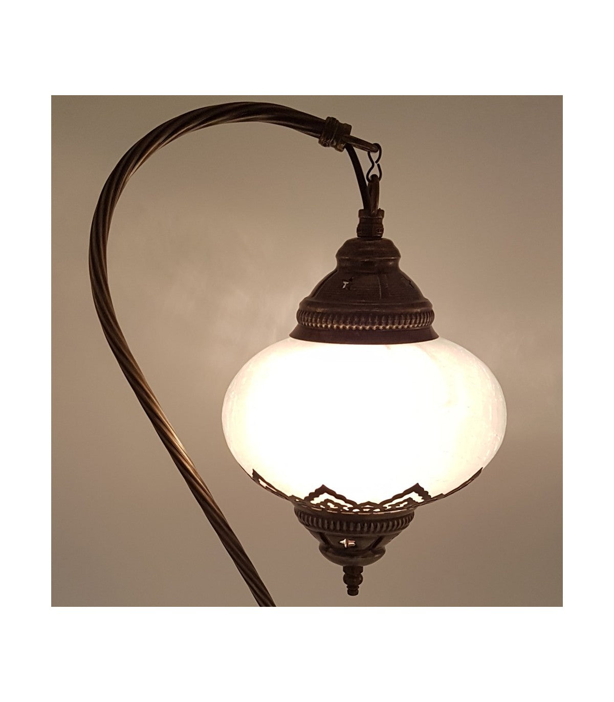 Lámpara Mesita Noche - Cristal Craquelado - Modelo KASAB