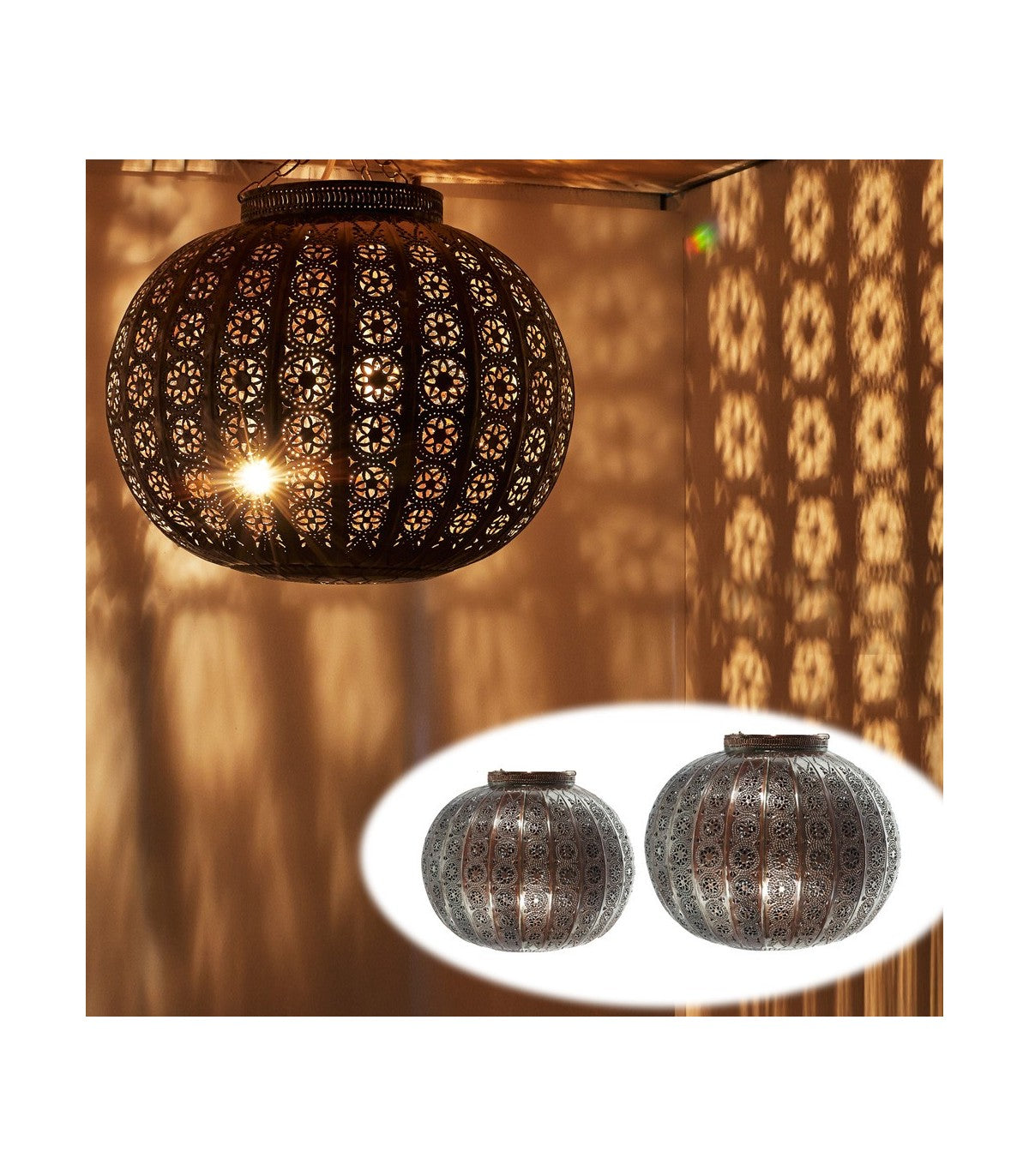 Lámpara Techo Calado Árabe Artesanía Marroquí - Diseño Andalusí - Modelo Manfukh 2