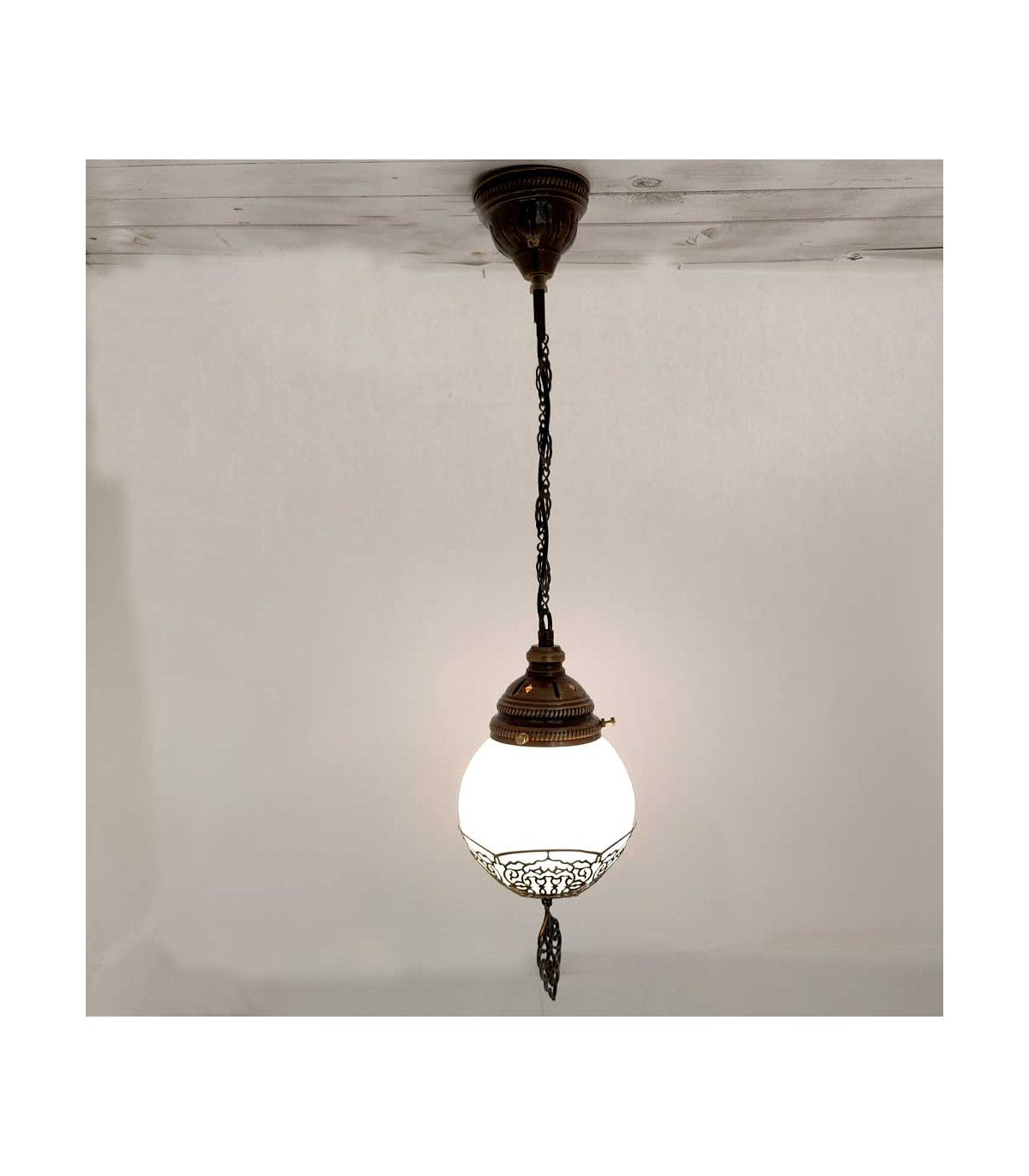 Lámpara Turca Cristal y Metal Techo Colgante - Decoración Otomana - Modelo Serie Malika nº 2