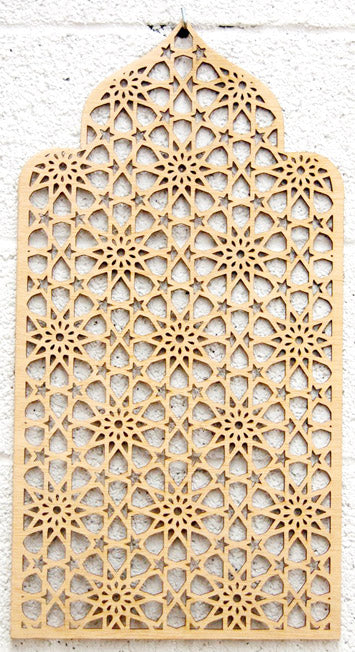 Celosía árabe de Madera - Diseño Meknesi - 60 x 30 cm