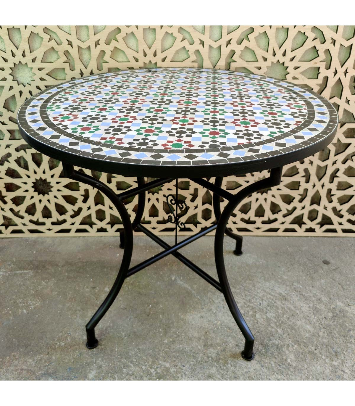 Andalusian handmade mosaic table garden terrace Arabic Dair Mulawan model