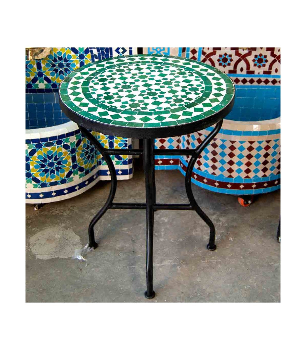 Moroccan Zellige Mosaic Table Fez Andalusian Garden or Terrace - Najma Model