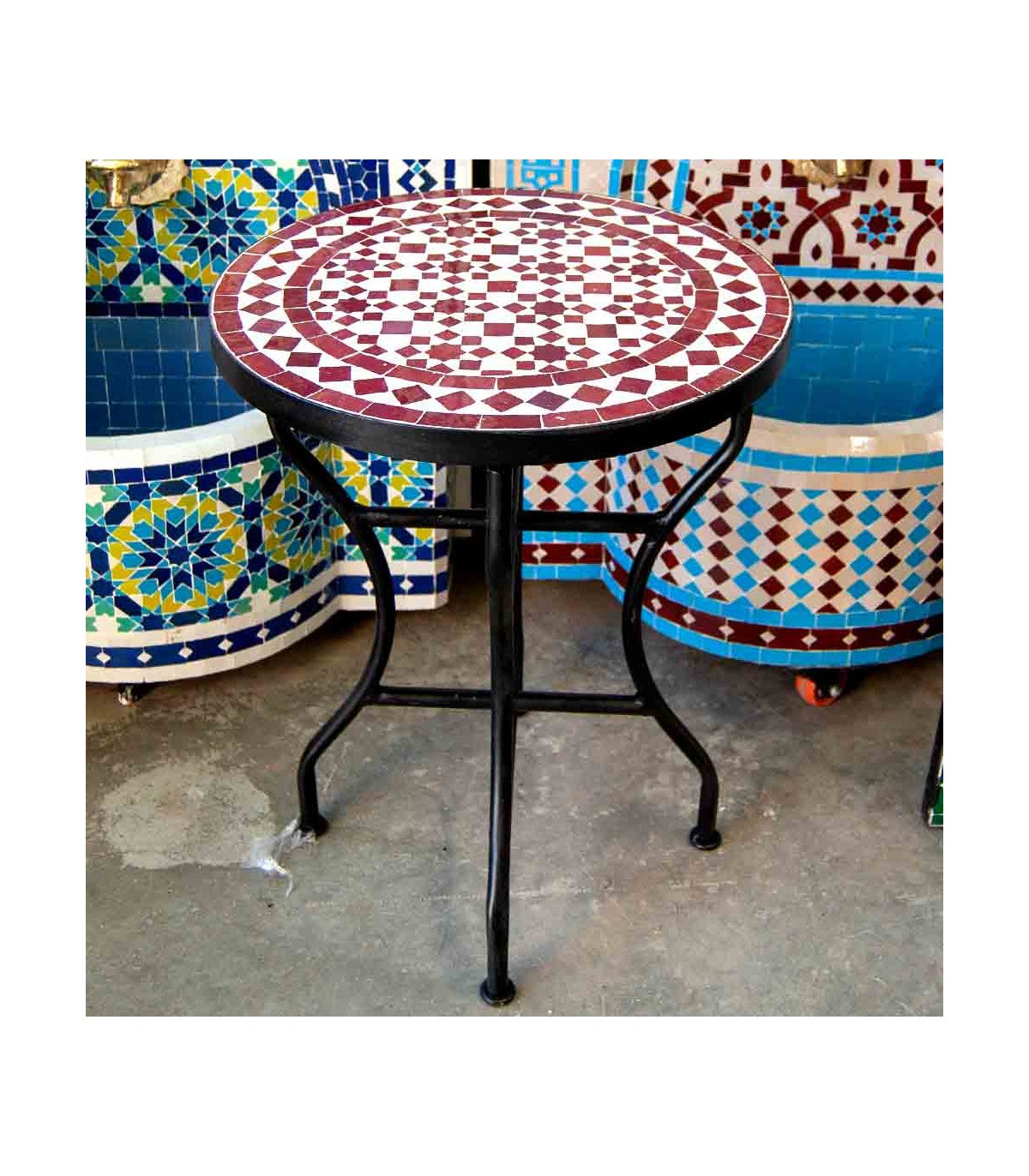 Moroccan Zellige Mosaic Table Fez Andalusian Garden or Terrace - Najma Model