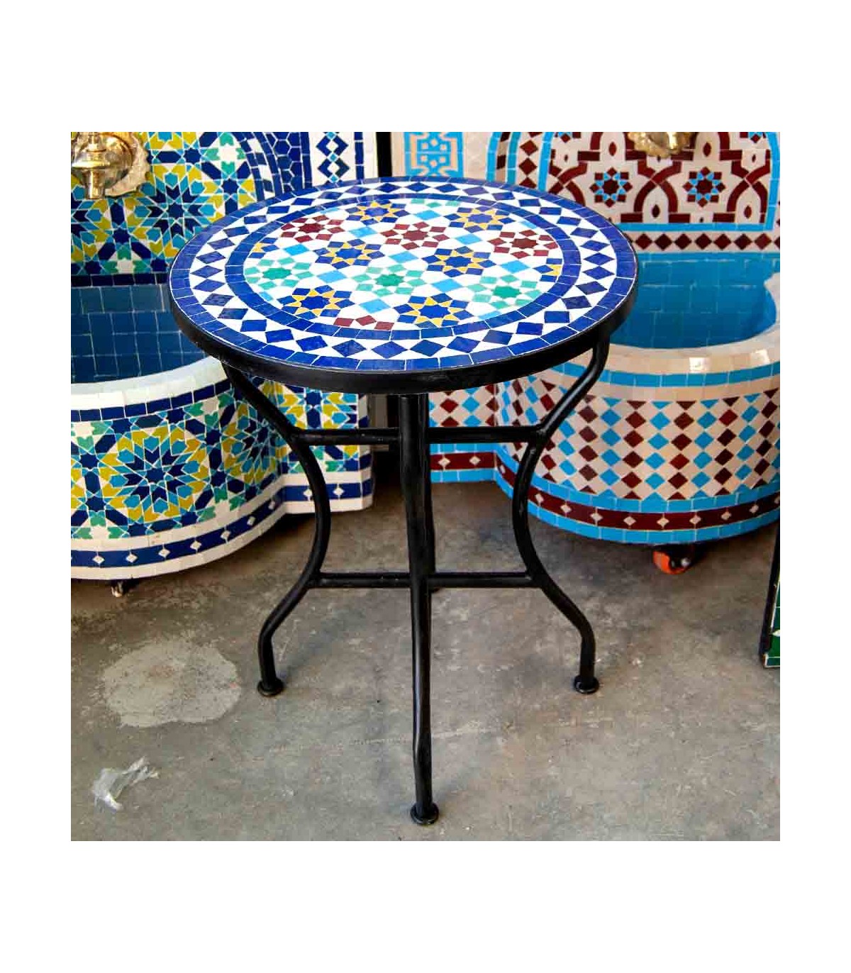 Moroccan Zellige Mosaic Table Fez Andalusian Garden or Terrace - Najma Model