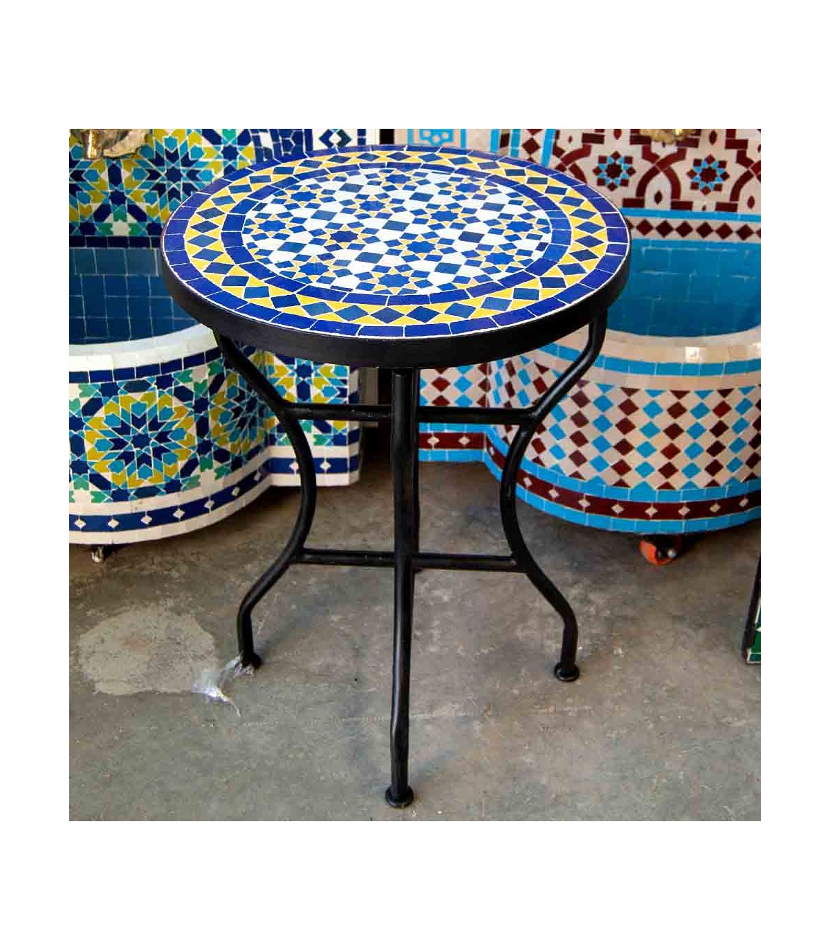 Moroccan Zellige Mosaic Table Fez Andalusian Garden or Terrace - Najma Model