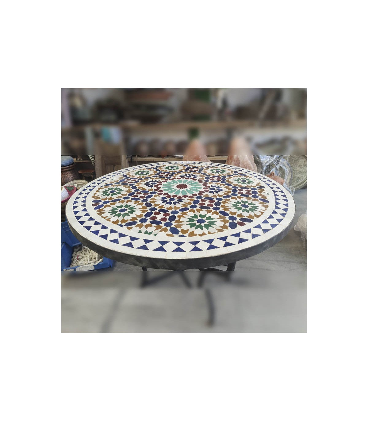 Mesa Jardín Mosaico Andalusí - Zelige Azulejos Fez - Modelo Granaita