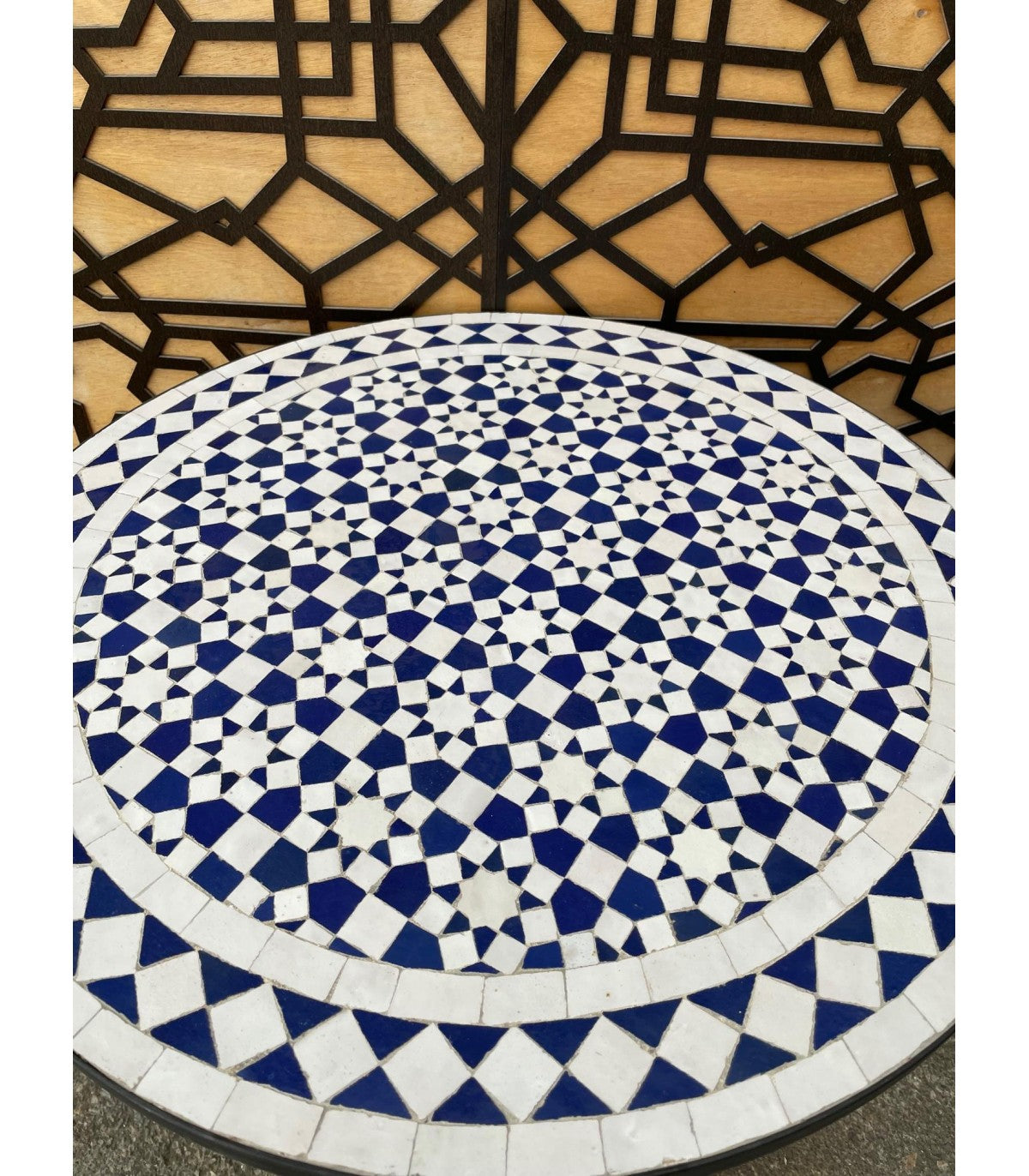 MESA JARDÍN MOSAICO ANDALUSÍ - ZELIGE AZULEJOS FEZ - MODELO TARUDAN