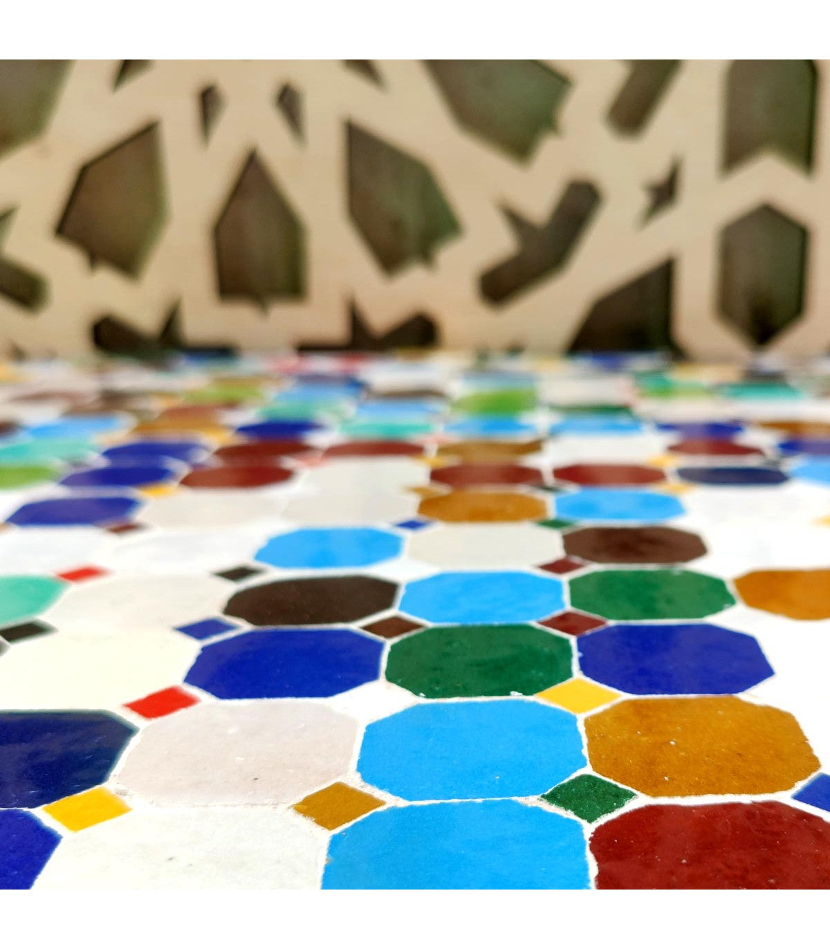 Mesa Mosaico Exterior Jardin Terraza Baja Chill out Artesanía marroquí Decoración Hogar Andalusí Modelo Mulawan