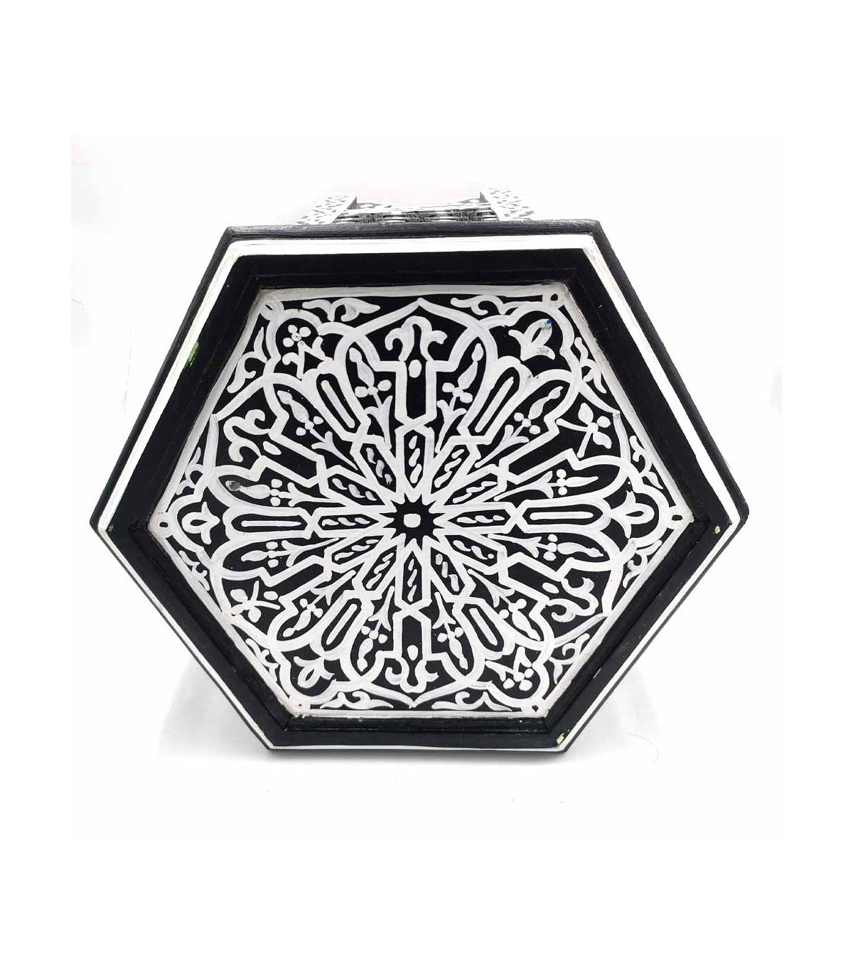 Mesita de Madera con Celosía - Artesanía Marruecos - Modelo SARABIA ASWAD