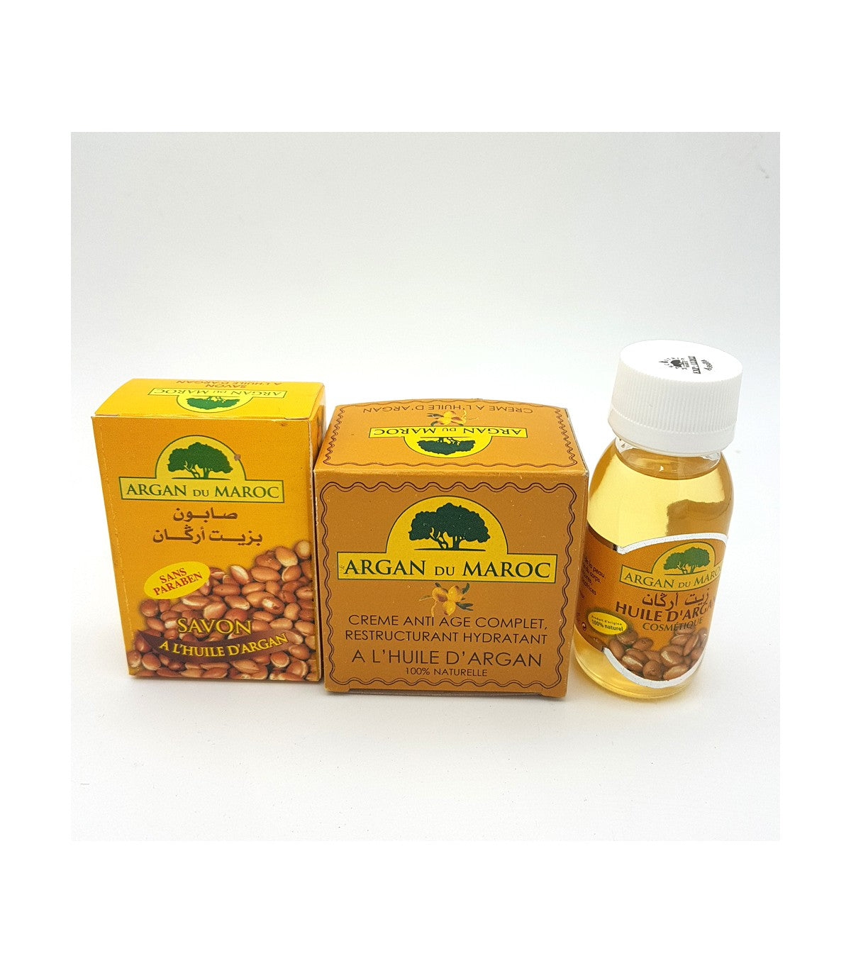 Pack Jabón Argán + Crema facial Argán + Aceite Argán - Argan du Maroc