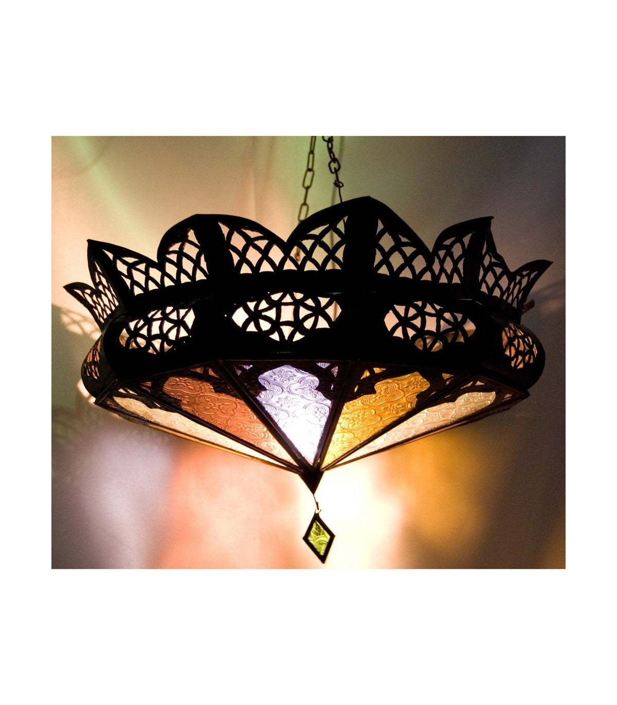 Plafón Lámpara Verde de Techo -Decoración Marroquí -Estilo Andalusí Modelo Aynayn