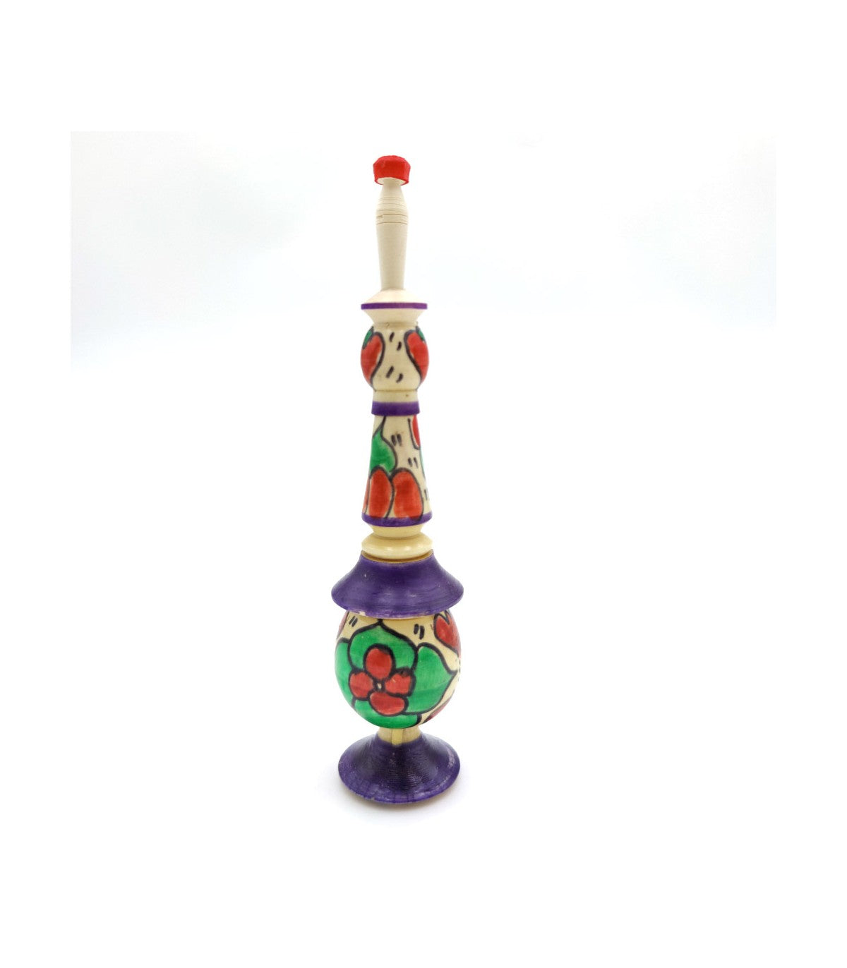 Floral Kohl kuhul Eye Drop Holder - Wood - Moroccan Khol Container