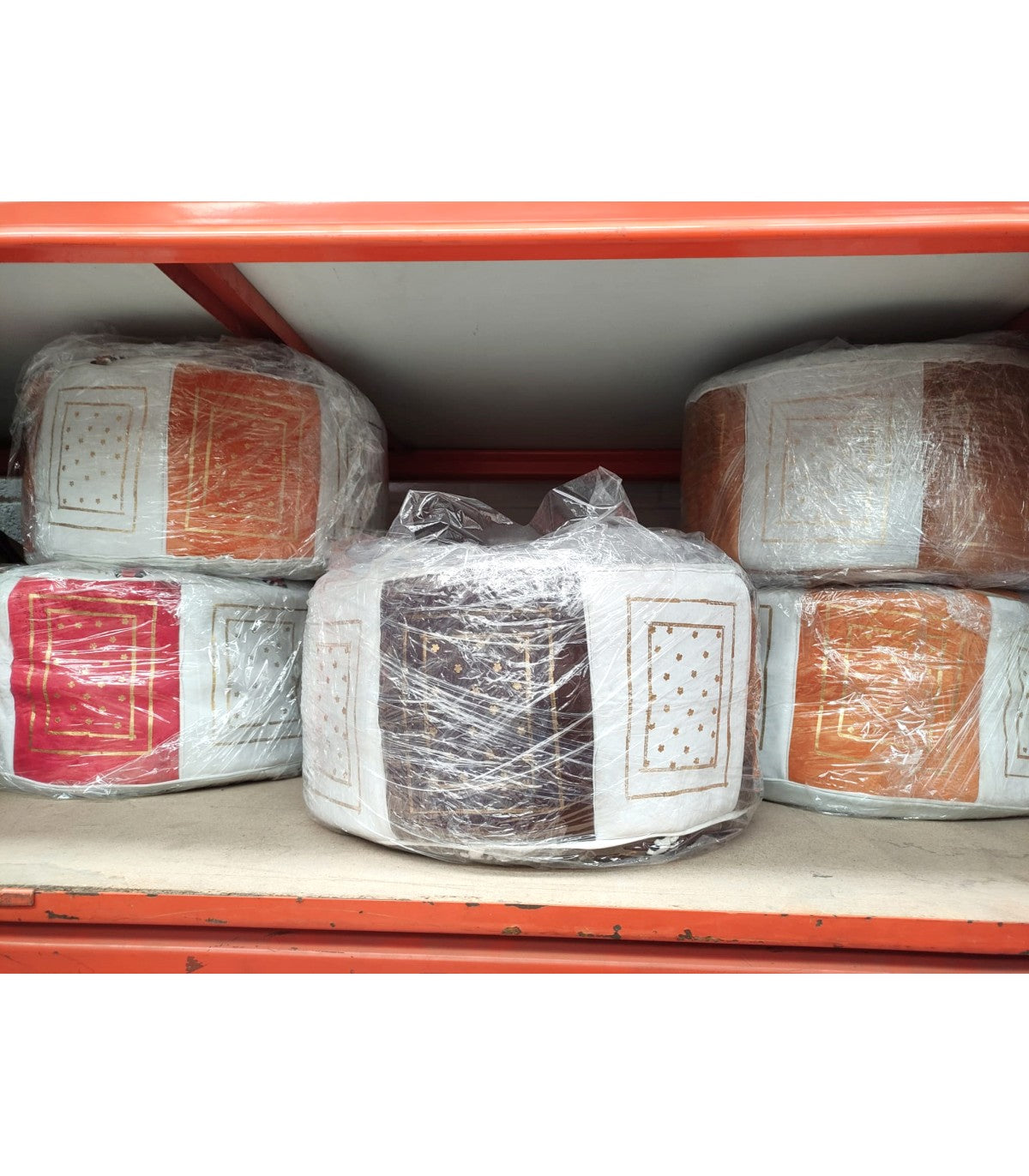 Arabic Leather Puff 100% Filling included - Moroccan Craftsmanship - Laun Model/FILLING