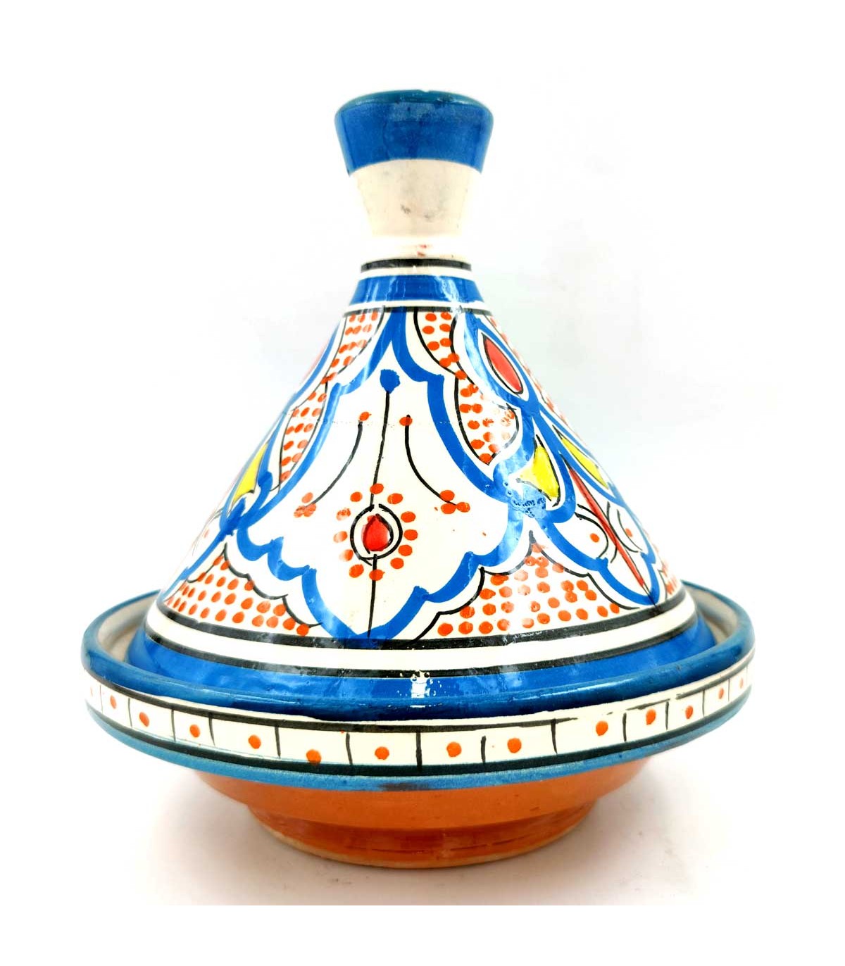 Tajin Marroquí de Cerámica Pintada - Artesanía Asfi Modelo Tetuan Kabir 3