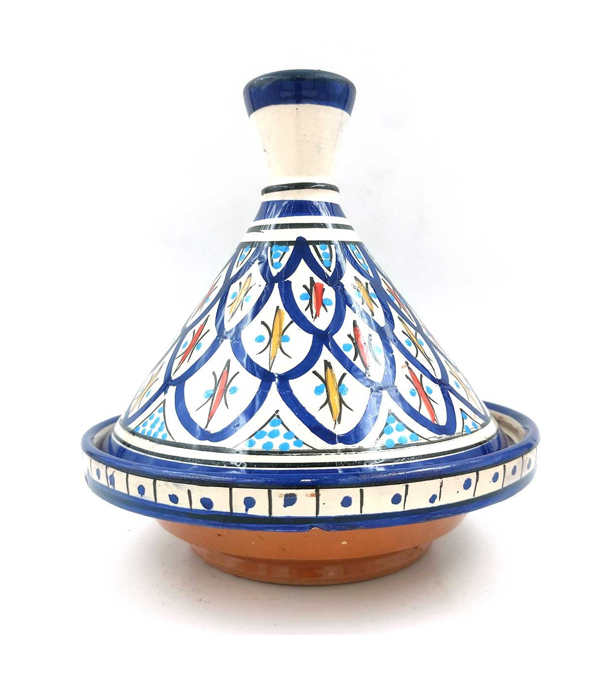 Tajin Marroquí de Cerámica Pintada - Artesanía Asfi Modelo Tetuan Kabir 4