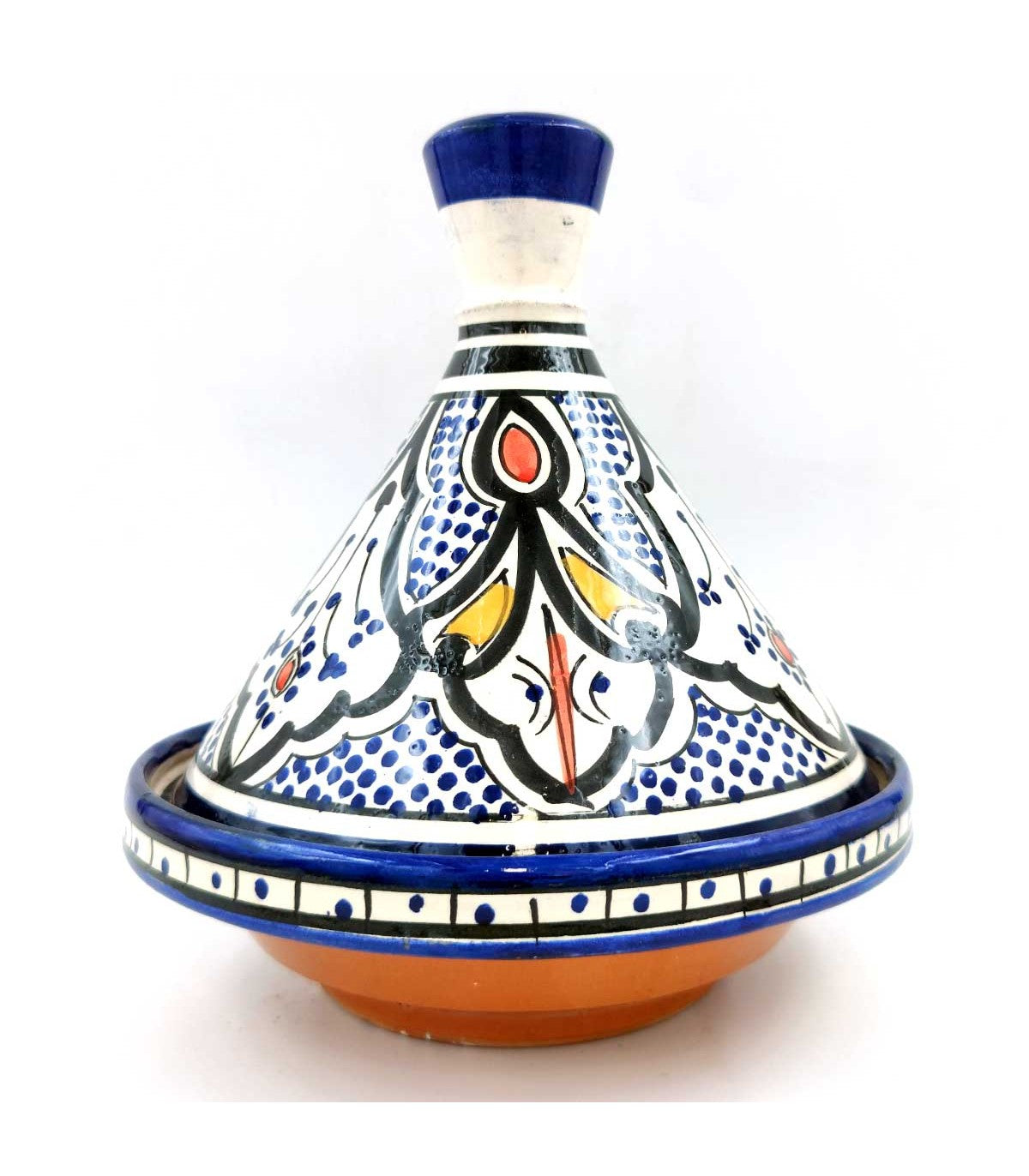 Tajin Marroquí de Cerámica Pintada - Artesanía Asfi Modelo Tetuan Kabir 3