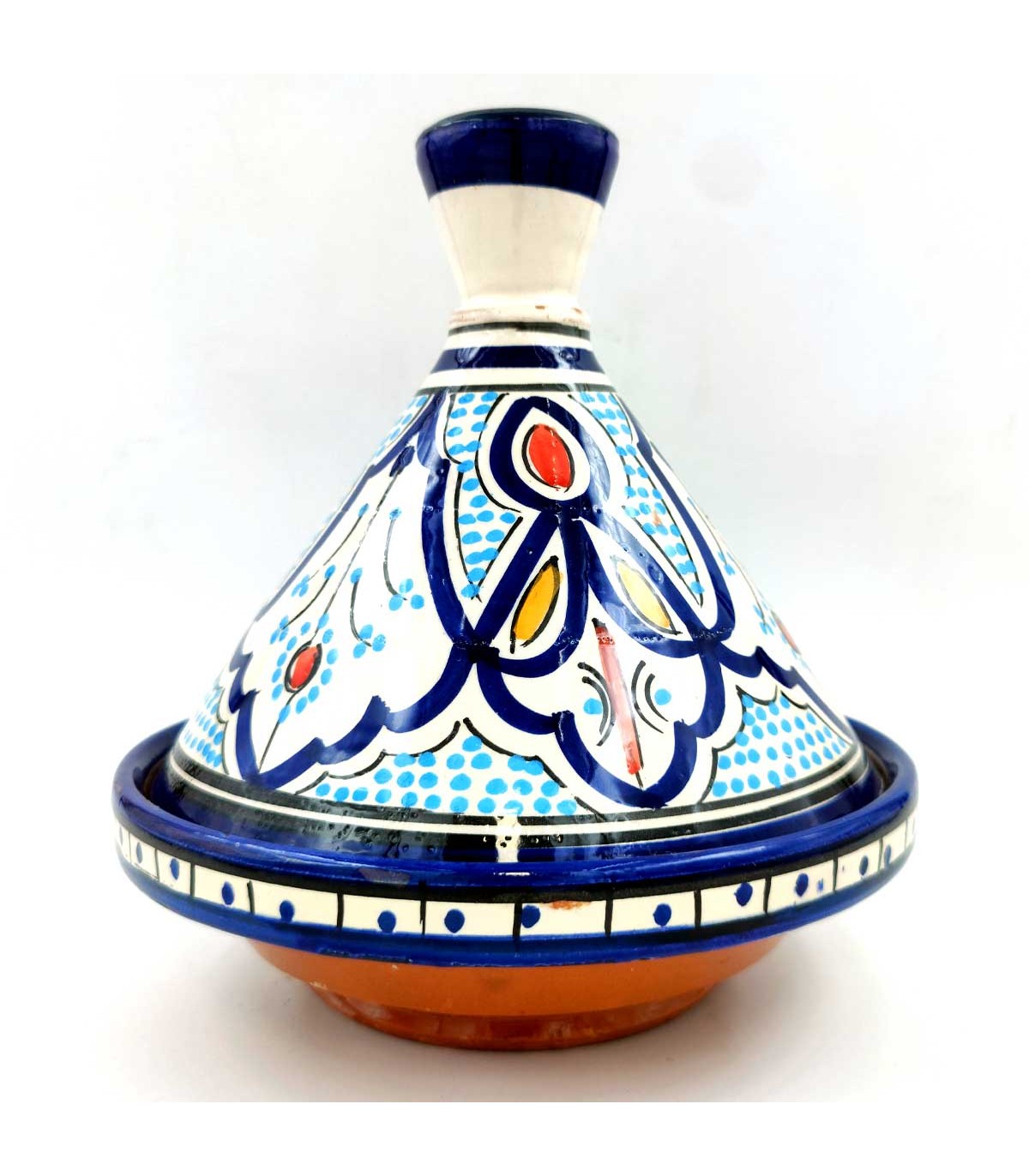 Tajin Marroquí de Cerámica Pintada - Artesanía Asfi Modelo Tetuan Kabir 3