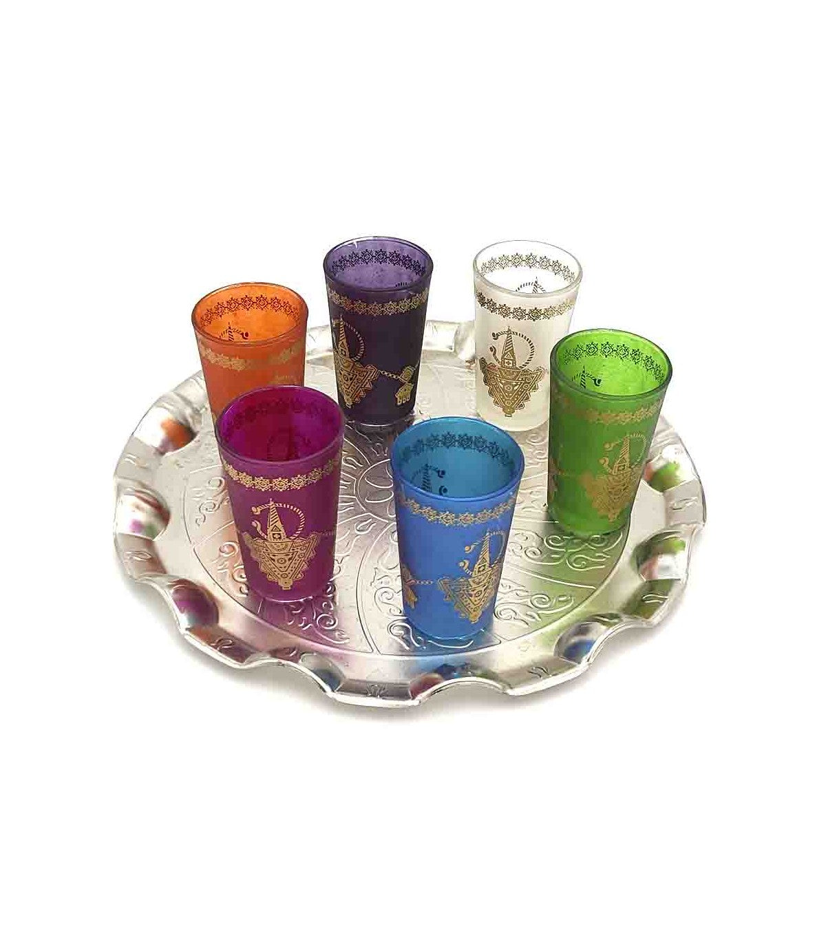 Vasos de Té Marroquí o Infusiones - Artesanía Marroquí - Modelo Bereber