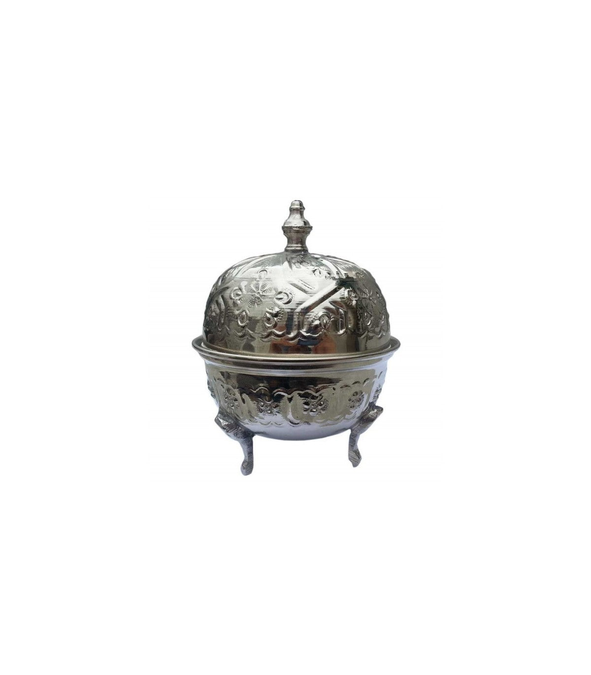 Alpaca Sugar Bowl Moroccan Handicraft Engraved Arabic Decoration - Sukar Model